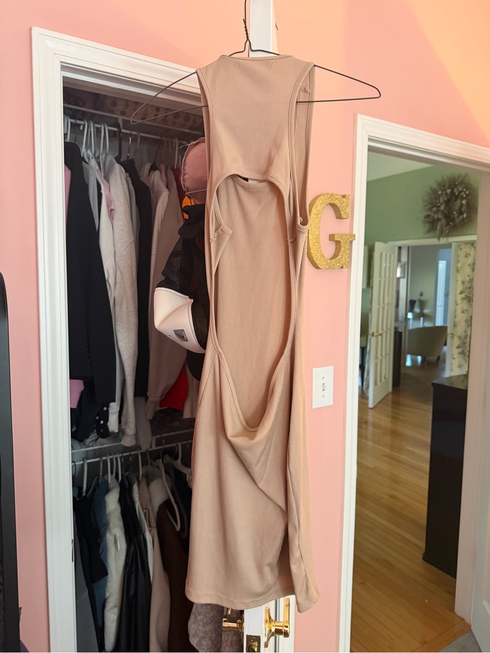 Beige Scoop-Back Tank Dress - Home Storage & Organization